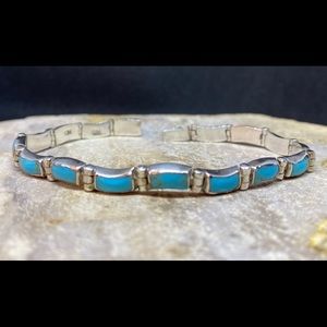 SOLD - Vintage Turquoise Sterling Silver Bracelet